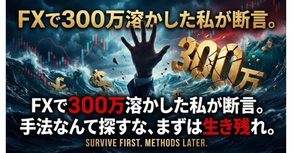 FXで300万溶かした私が断言。手法なんて探すな、まずは生き残れ。