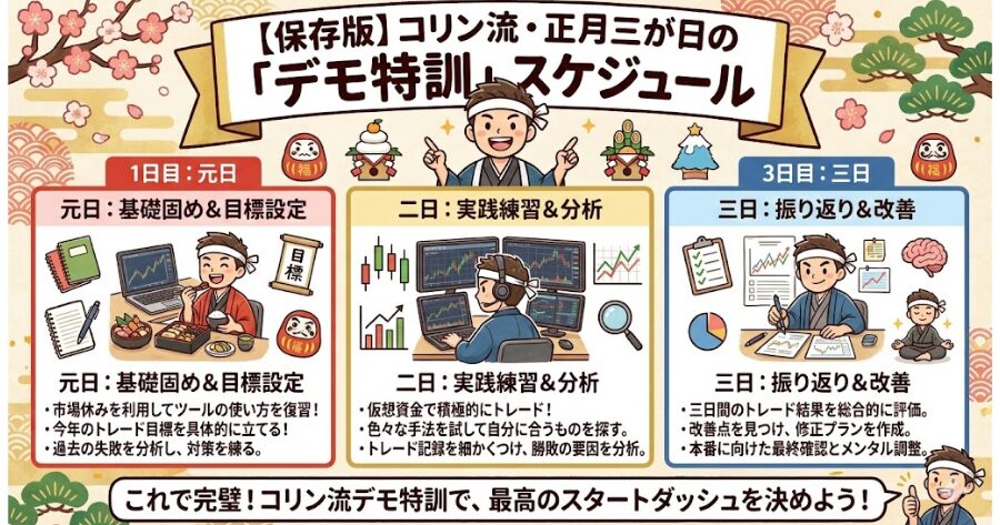 【保存版】コリン流・正月三が日の「デモ特訓」スケジュール
インフォグラフィック