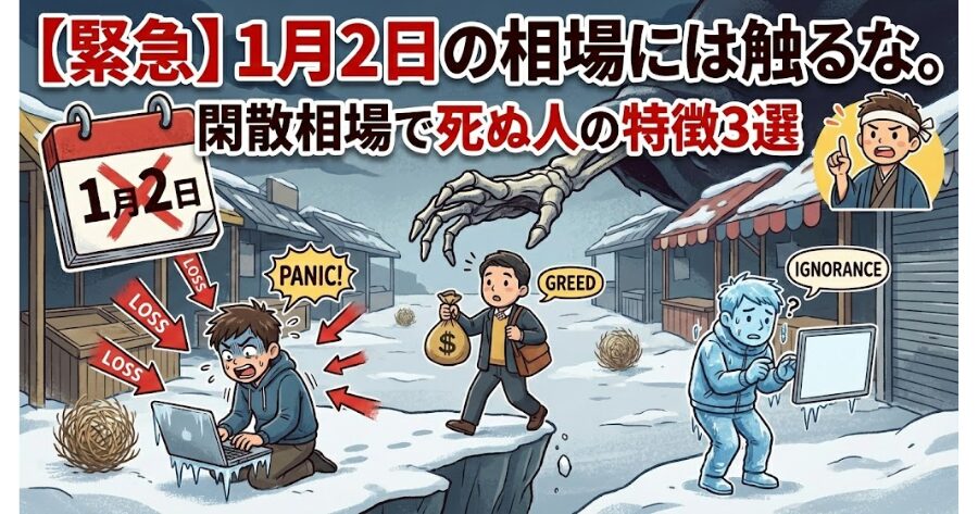 【緊急】1月2日の相場には触るな。閑散相場で死ぬ人の特徴3選 アイキャッチ