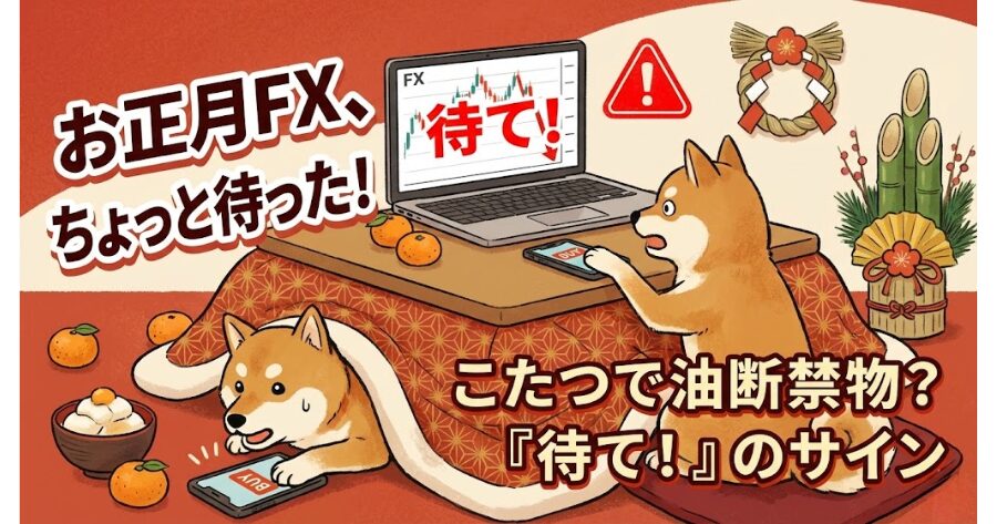 FX お正月やこたつ、あるいは「待て！」と警告しているイメージ画像