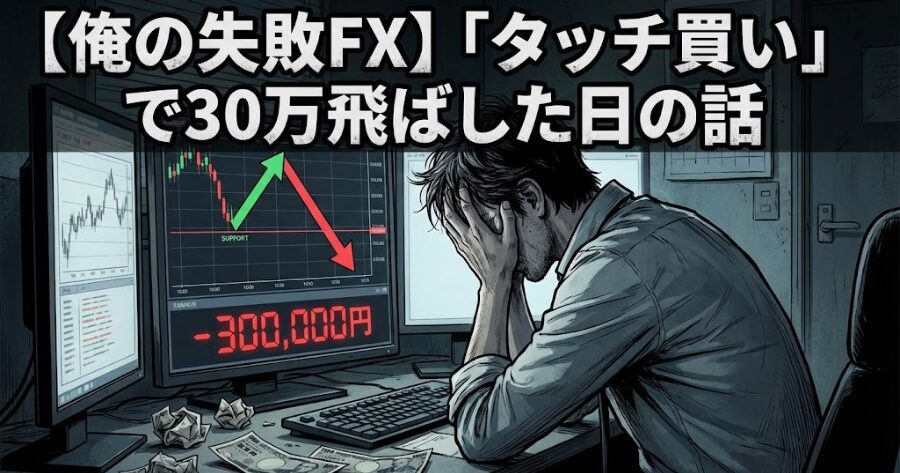 【俺の失敗FX】「タッチ買い」で30万飛ばした日の話
イラスト