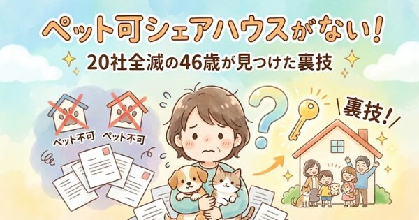 ペット可シェアハウスがない！20社全滅の46歳が見つけた裏技