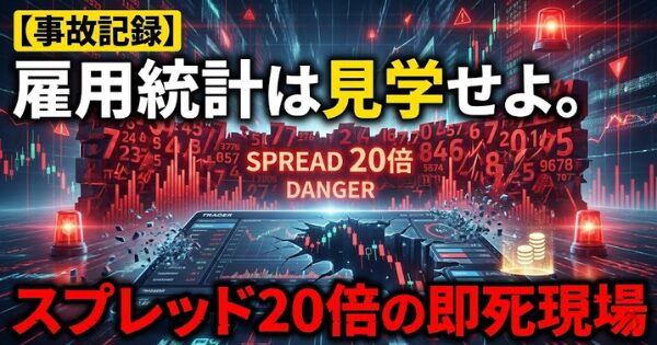 【事故記録】雇用統計は見学せよ。スプレッド20倍の即死現場