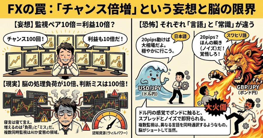 「チャンス倍増」という妄想
それぞれ「言語」が違う恐怖