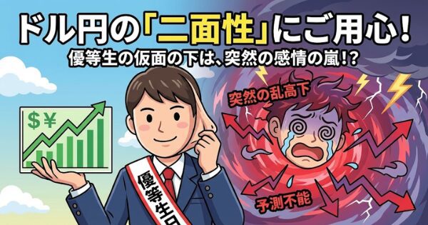 ドル円は「メンヘラ」じゃ。優等生の皮を被った突然のヒステリー