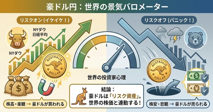 世界の株価(リスクセンチメント)の波