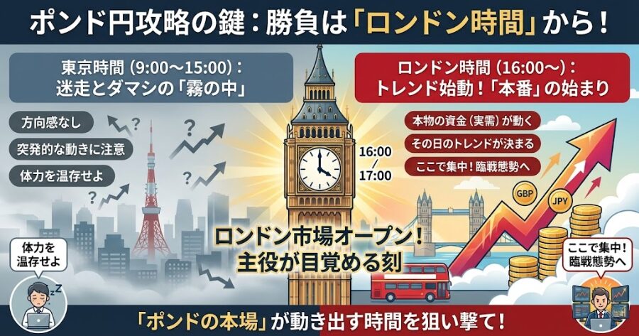欧州時間(16:00〜)の「ロンドン勢」に従え