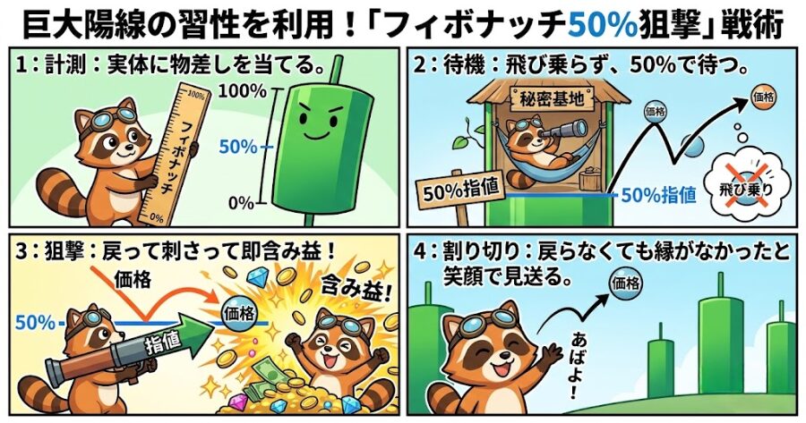 ローソク足の「中心」には磁力がある