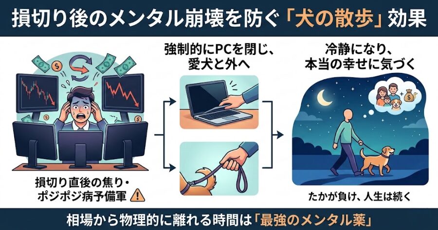 損切り後のメンタル崩壊を防ぐ「犬の散歩」効果