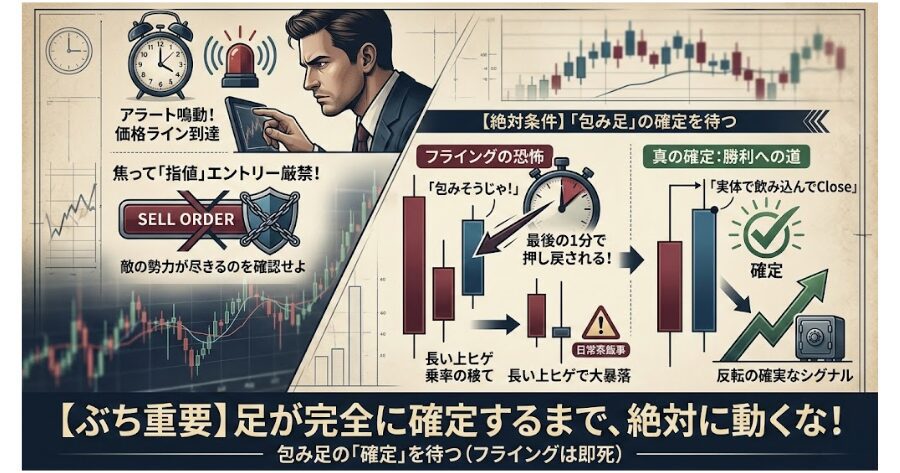 包み足の「確定」を待つ(フライングは即死)