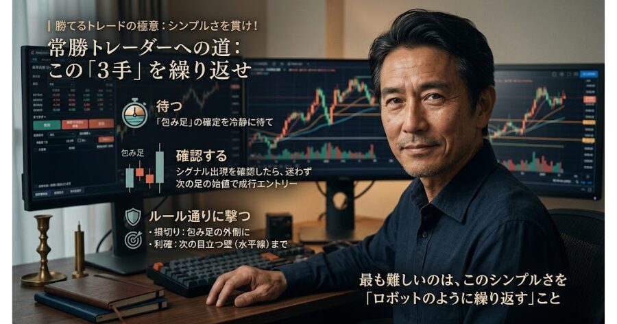 次の足で成行エントリーと、命を守る損切り